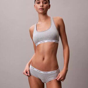 Calvin Klein Modern Logo Women Hipster Cotton Size S Grey